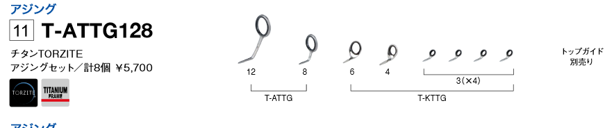 画像1: Fuji 富士工業 Ｔ-ＡＴＴＧ１２８ チタンTORZITE アジングセット