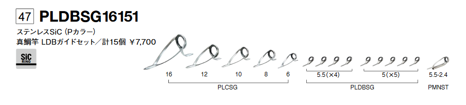 Fuji ｐｌｄｂｓｇ１６１５１ ステンレスsic真鯛竿ｌｄｂガイドセット シマヤ釣具ネットショップ