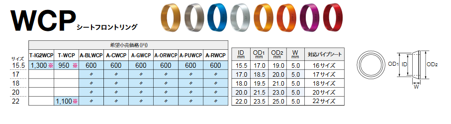 Ｆｕｊｉ・ＷＣＰ シートフロントリング - シマヤ釣具ネットショップ