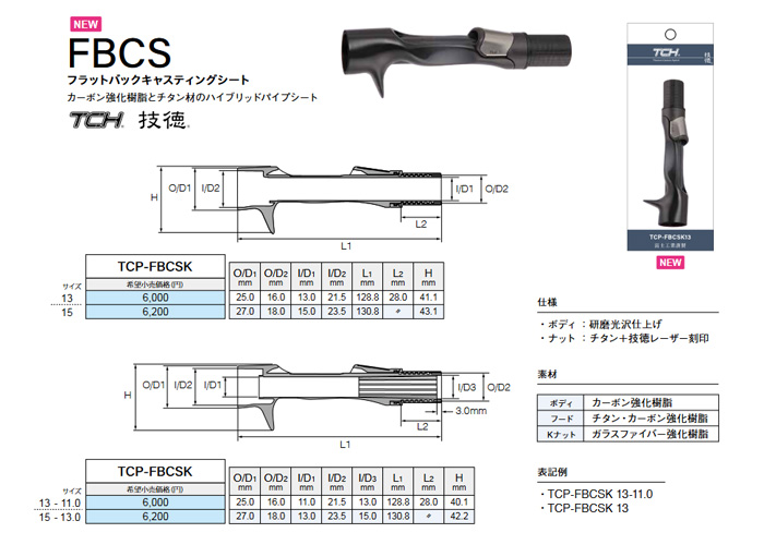 画像1: Fuji 富士工業 技徳 ＴＣＨシリーズ  フラットバックキャスティングシート ＦＢＣＳ