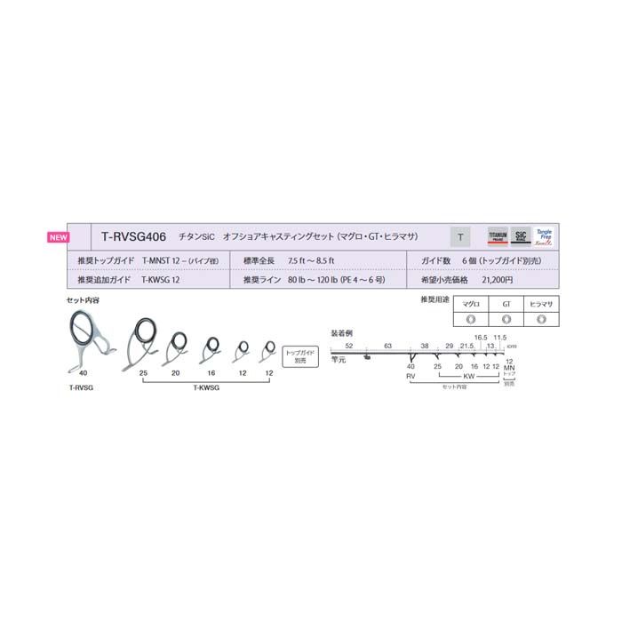 画像1: Fuji 富士工業 Ｔ-ＲＶＳＧ４０６ チタンSiC オフショアキャスティングセット