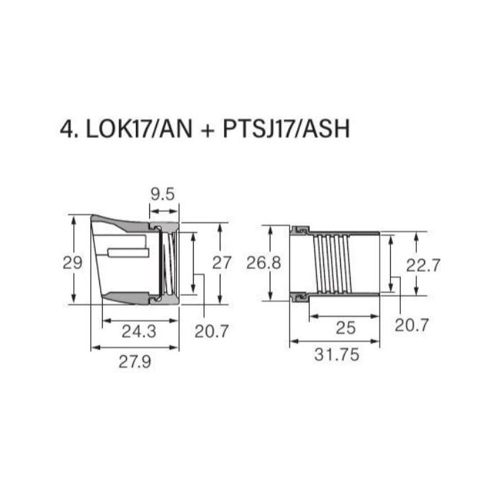 画像: Fuji 富士工業ＬＯＫ１７/ＡＮPTS、PMTS、PULSシート専用ナット